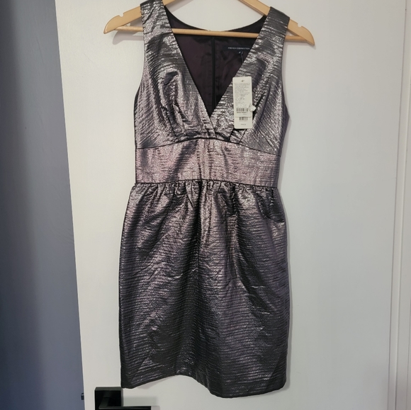 NWT French Connection Silver Party Dress size 8 - Picture 3 of 8
